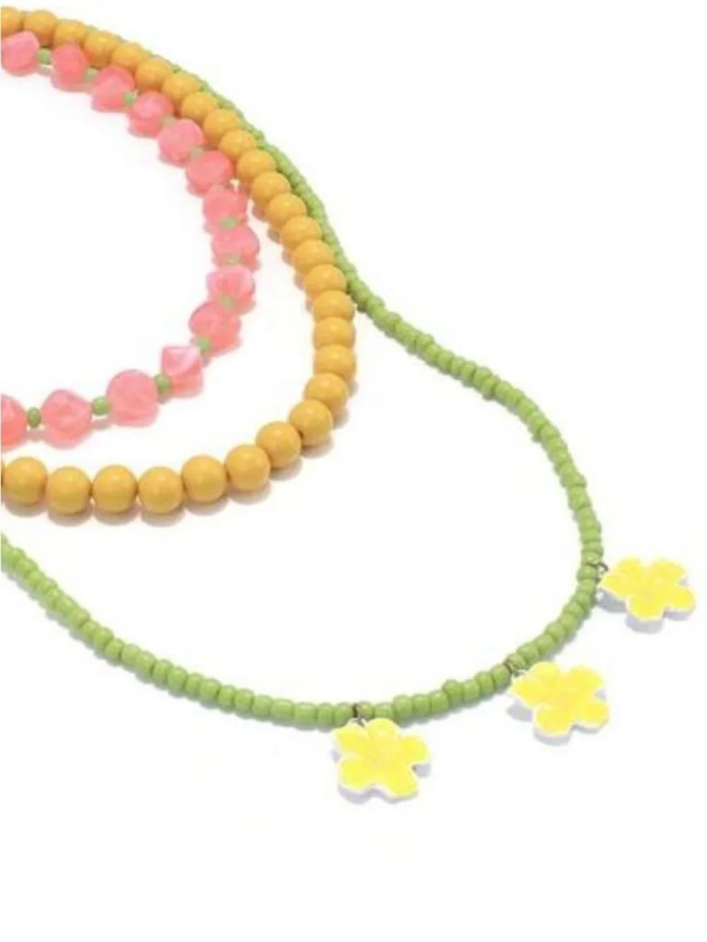 New! Winnie Colorful Beaded Dopamine Necklace Stack Set 3018